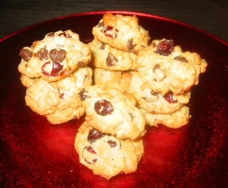 Honey Roasted Peanut-Coconut Krispies with Chocolate & Cranberries