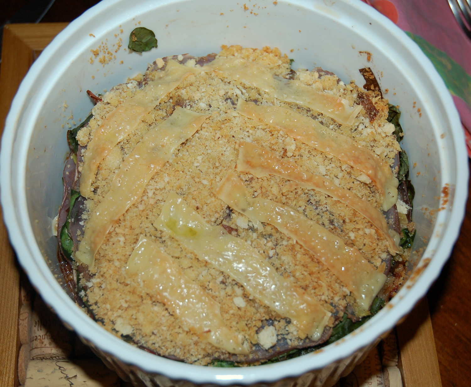 Potato and Chard "Strata" with Bacon and Gruyère