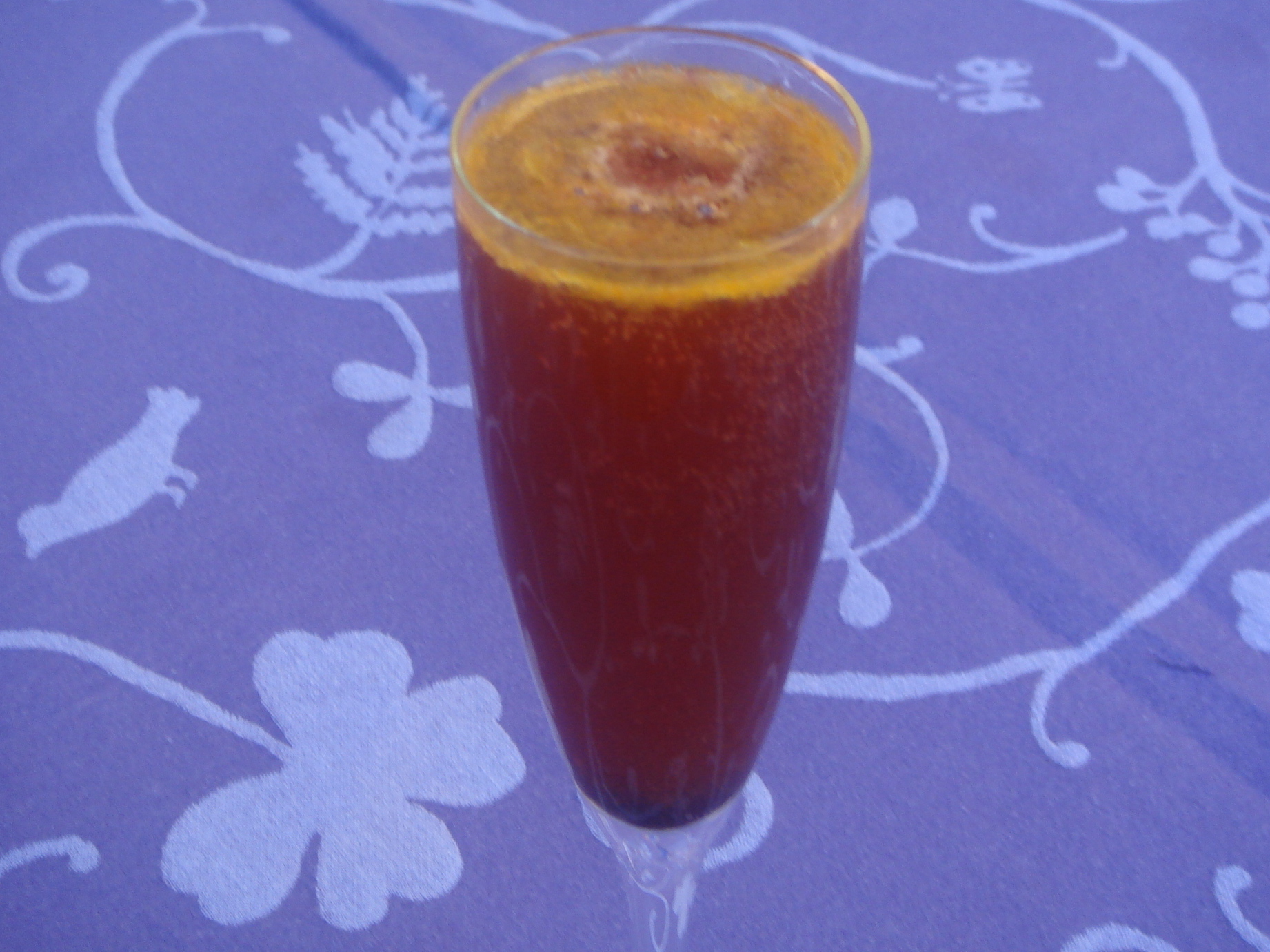 Honey Tangerine Champagne Punch With Black Cherry Granita