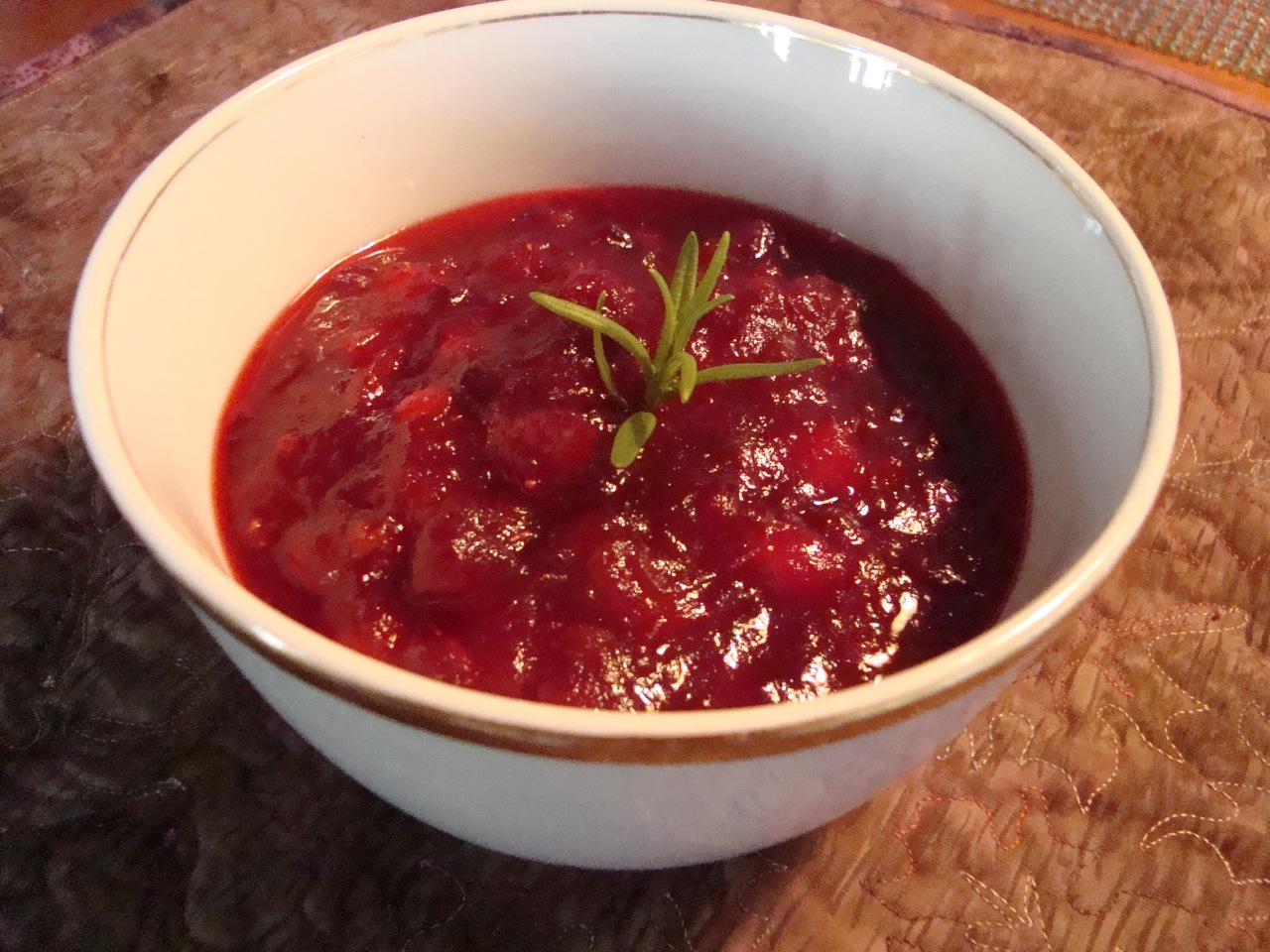 Cranberry Sauce with Rosemary and Pear Brandy