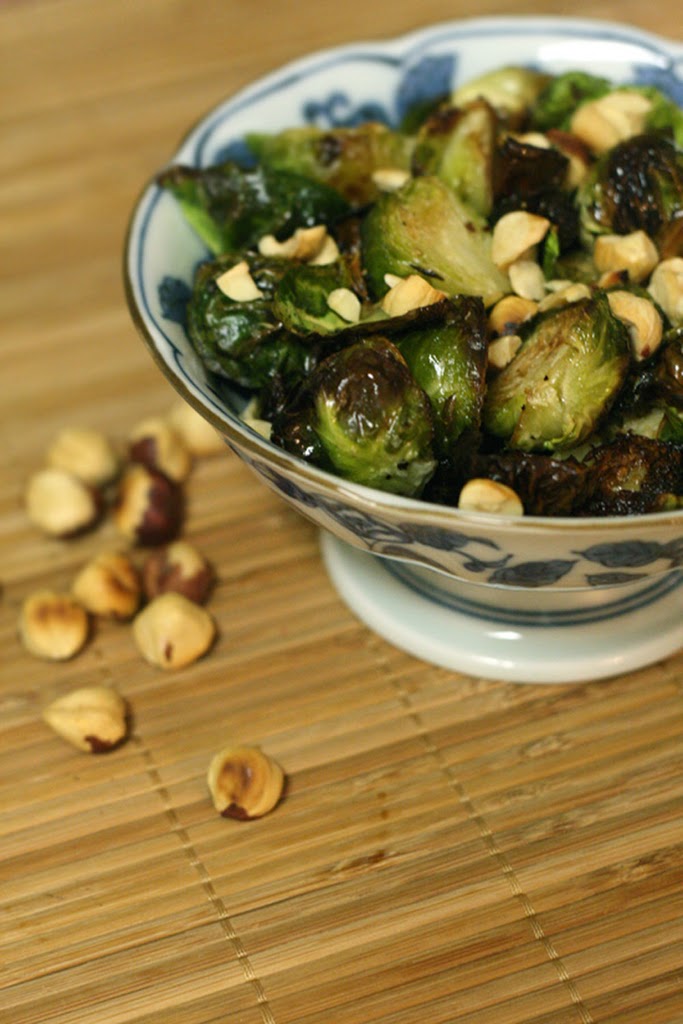 Roasted Brussel Sprouts with Toasted Hazelnuts