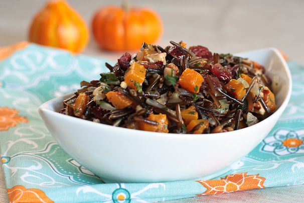 Wild Rice with Butternut Squash, Cranberries and Pecans