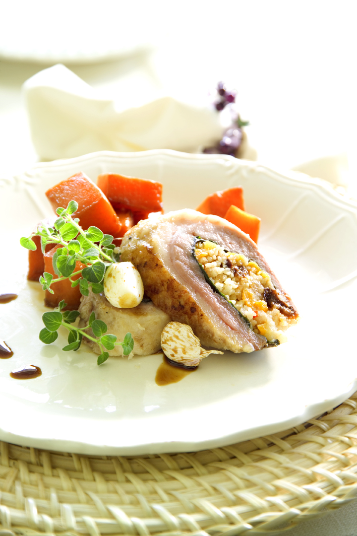 Duck breast stuffed with dried fruits