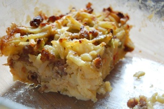 "Save me the corner" Sausage and Potato Brunch Bake