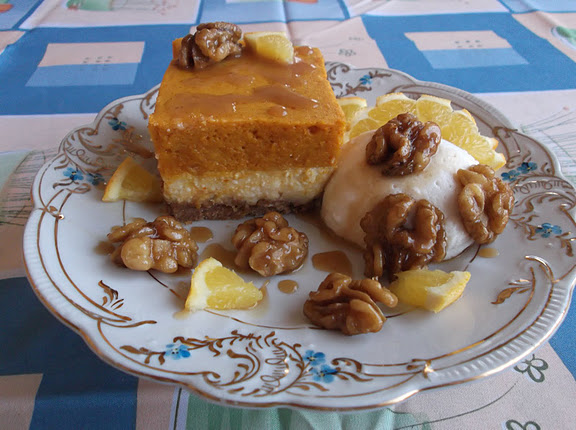 Thanksgiving Dulce de Leche Pumpkin Mousse Cheesecake