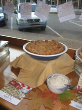 Apple PIe with Hazelnut Crust and Tangy Maple Cream