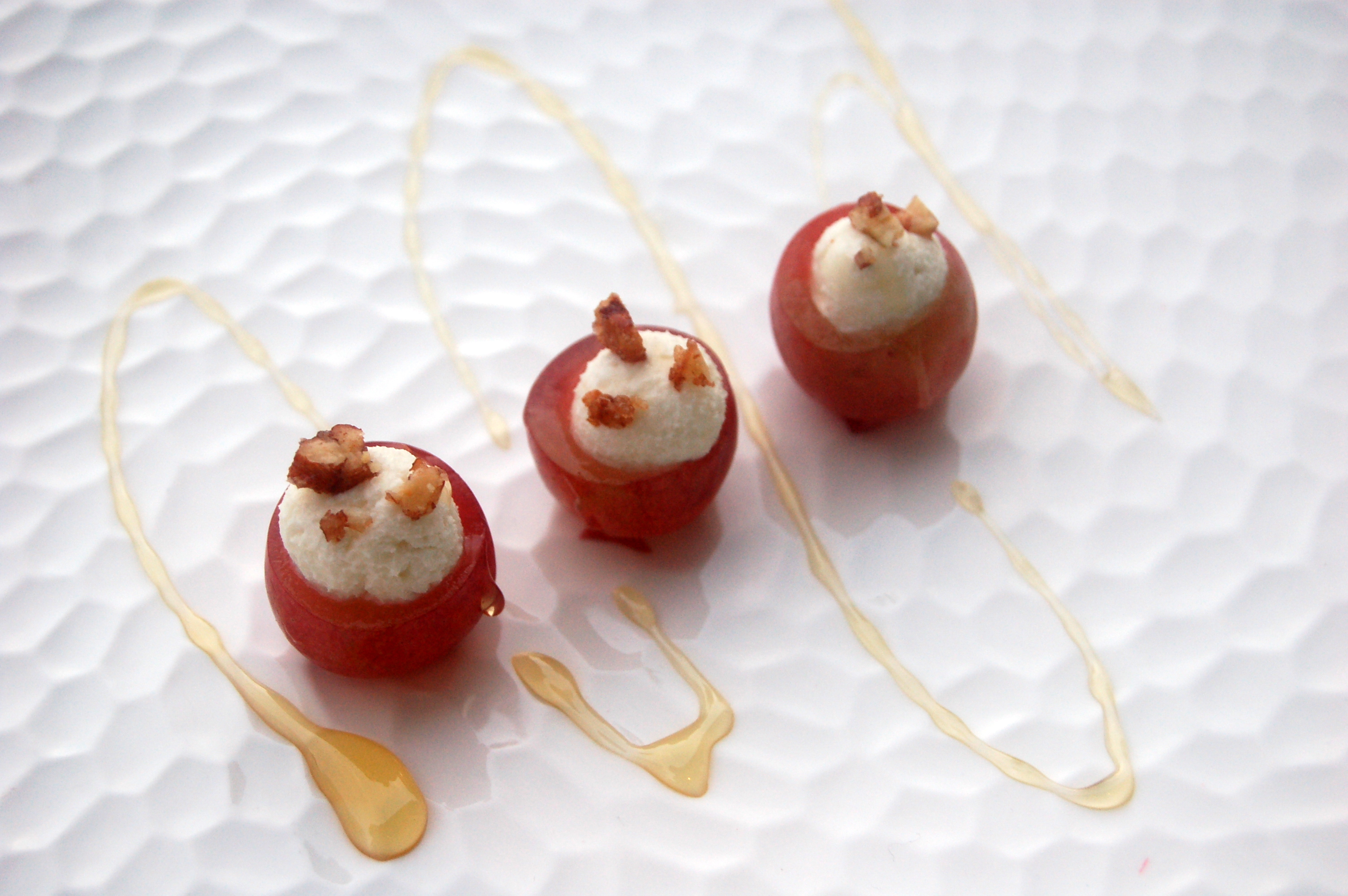 Honey & Goat Cheese Stuffed Grapes