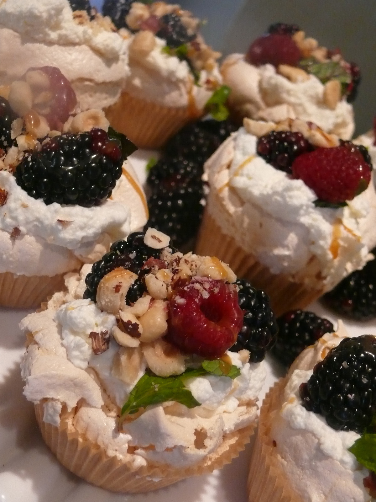 Mini Garden Mint and Berry Pavlovas