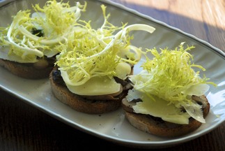 Lemony Mushroom and Frisee Toasts