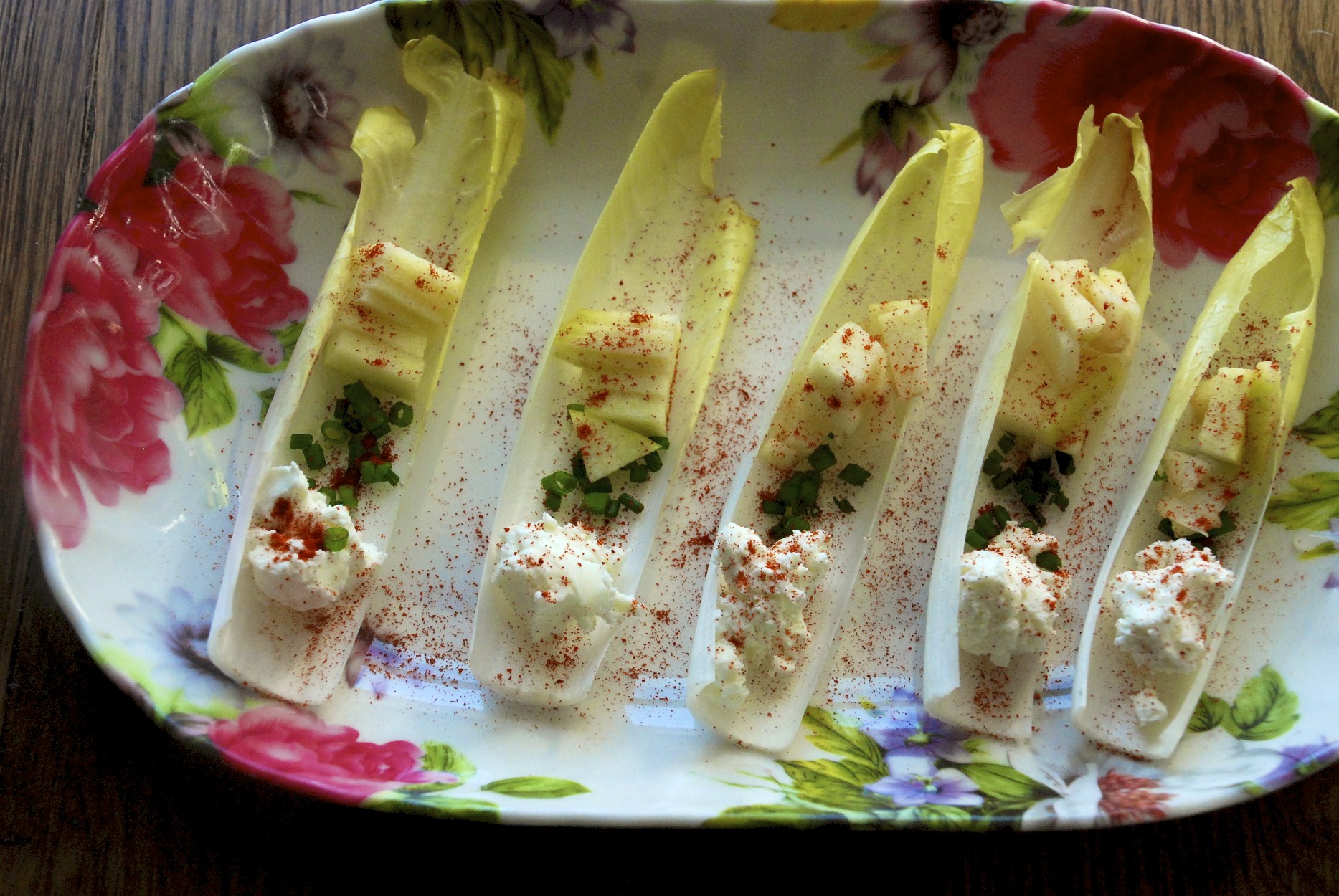 Green and Red Endive Boats