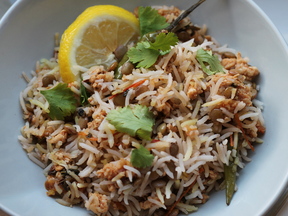Simple Mincemeat Biryani - Basmati rice dish