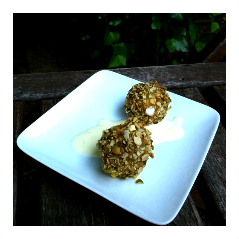 Smoked Trout Meatball with Lemon Cream Sauce