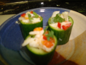 Portuguese Seviche Cucumber Cups
