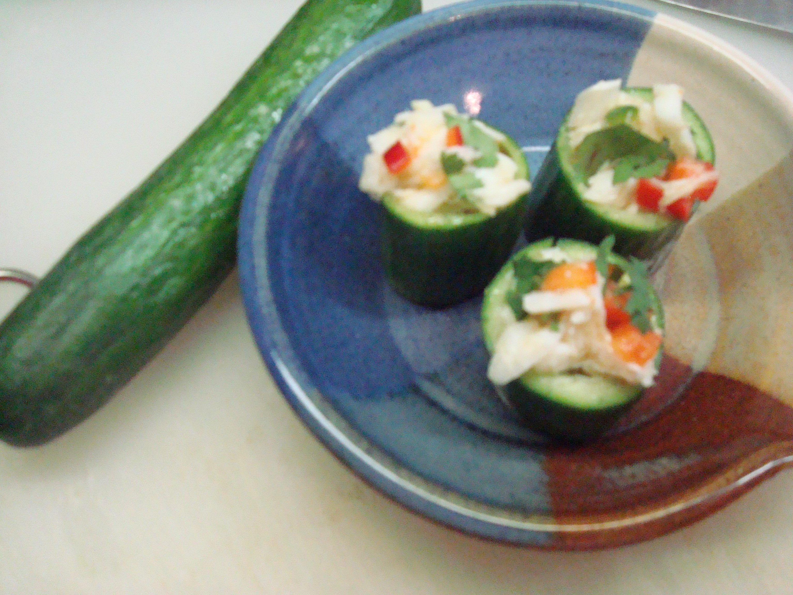 Portuguese Seviche Cucumber Cups