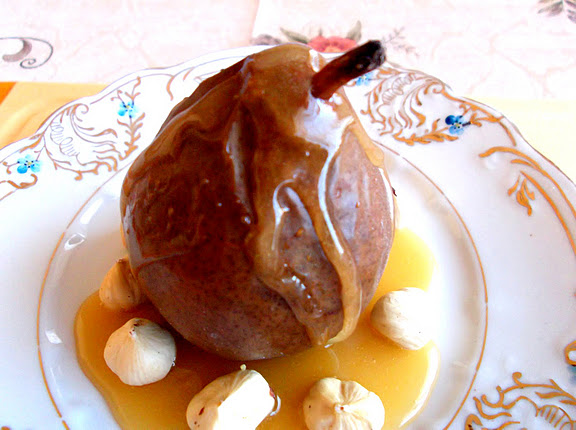 Salt-Roasted Pears and Apples with Caramel Sauce