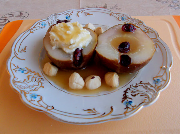 Salt-Roasted Pears and Apples with Caramel Sauce