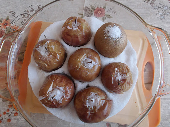 Salt-Roasted Pears and Apples with Caramel Sauce