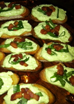 Pea and Pancetta Crostini