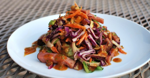 Thai Peanut Salad with Homemade Canadian Bacon