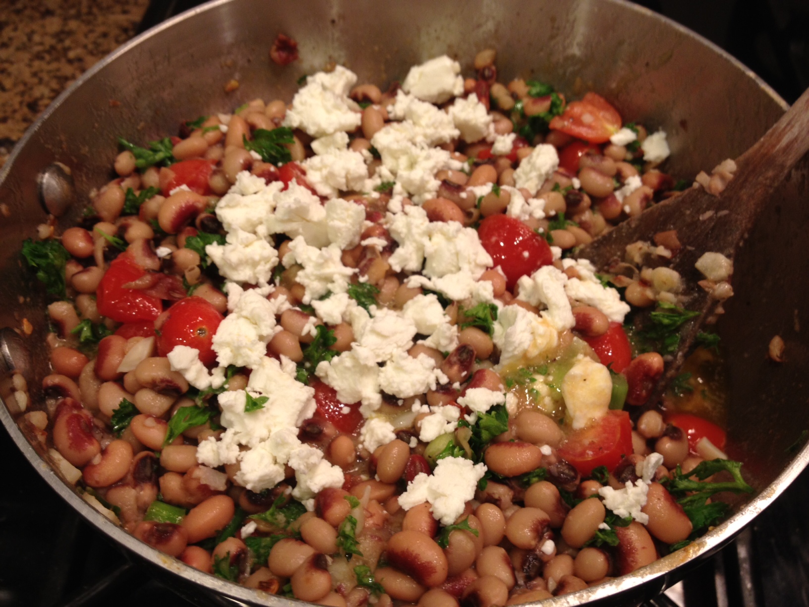 Easy Black-Eyed Peas with Chevre