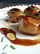 Caramelized Sea Scallops orange blossom honey 