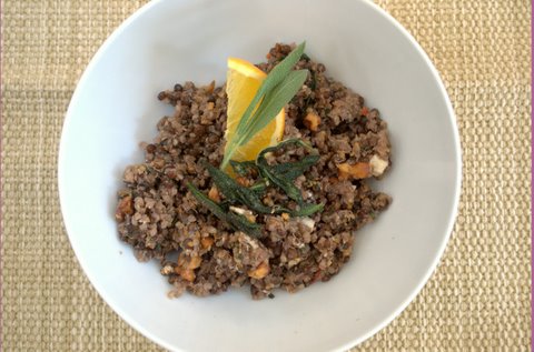 Walnut & Sage smothered lentil quinoa Pilaf