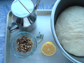 Glazed Shallot, Walnut and Goat-Cheese Pizza 