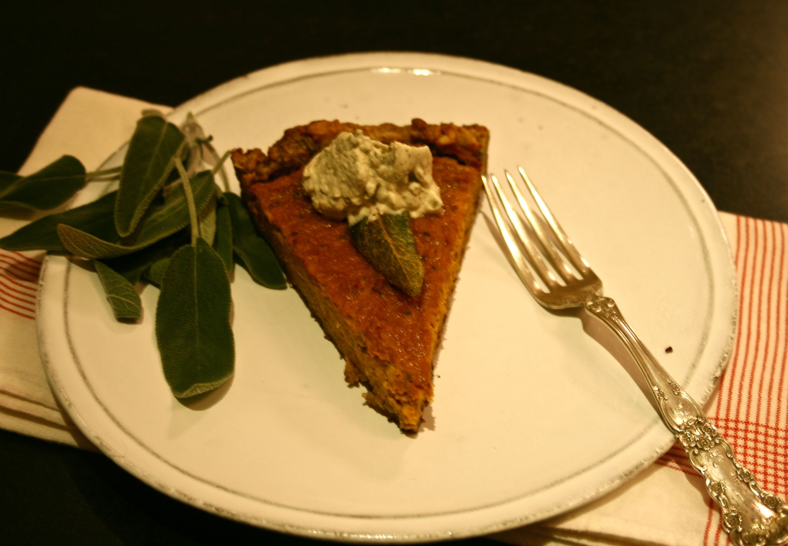 BUTTERNUT-SAGE TART IN A WALNUT SAGE CRUST