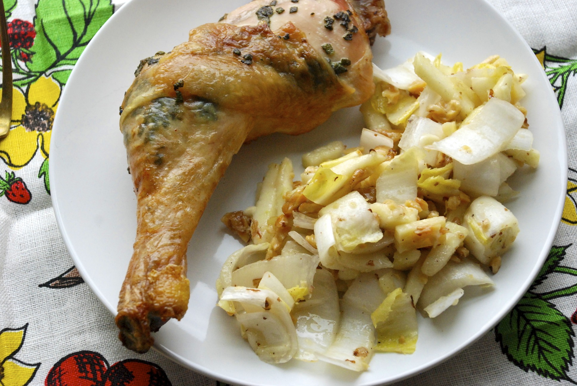 Sage-Roasted Chicken with Endive Salad
