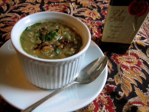 Lentil Soup with dry sherry and balsamic vinegar