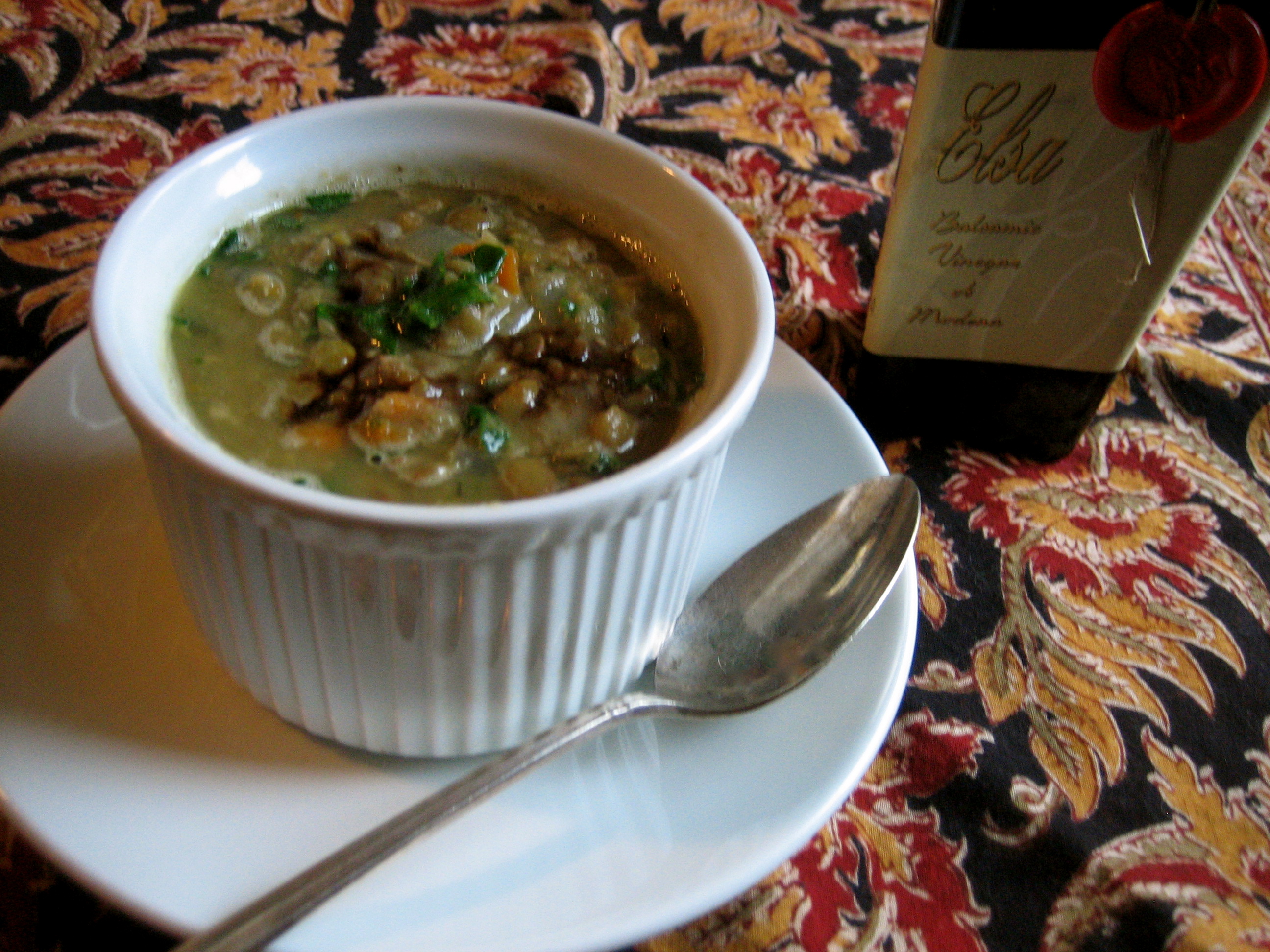 Lentil Soup with dry sherry and balsamic vinegar