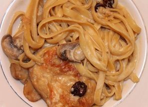 Chicken, Wine, Mushrooms, Cherries and Cream