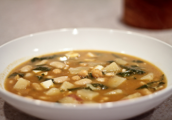 Potaje de Vigilia (Spanish Fasting Soup with Beans, Thickened with Bread)