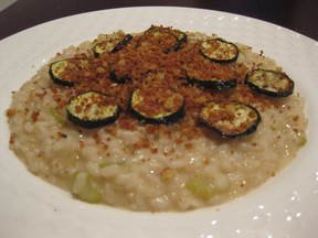 Lemon Risotto with courgette and pangratto