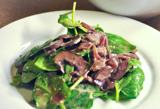 Sautéed Mushroom Spinach Salad
