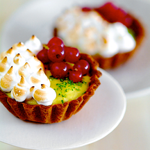 Lime Curd Tartlets with Raspberries and Red Currants