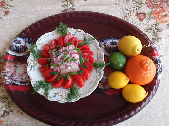 Citrus Cured and Marinated Red Snapper in a Salad