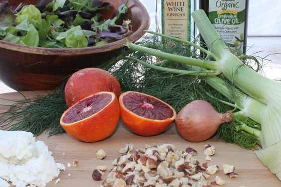 Blood Orange, Fennel, Goat Cheese and Hazelnut Salad