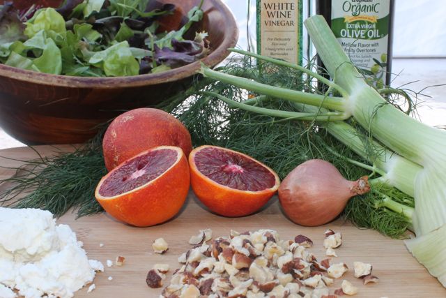 Blood Orange, Fennel, Goat Cheese and Hazelnut Salad
