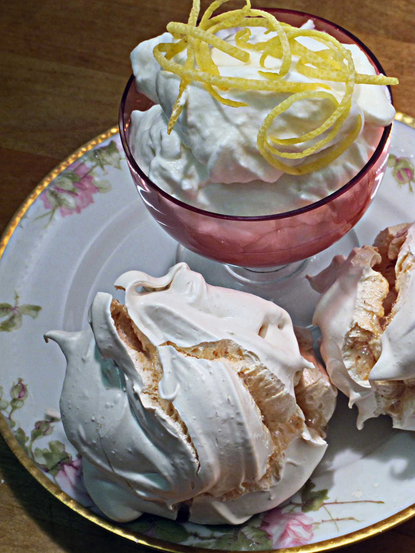 Syllabub with Meringues (or something crunchy)