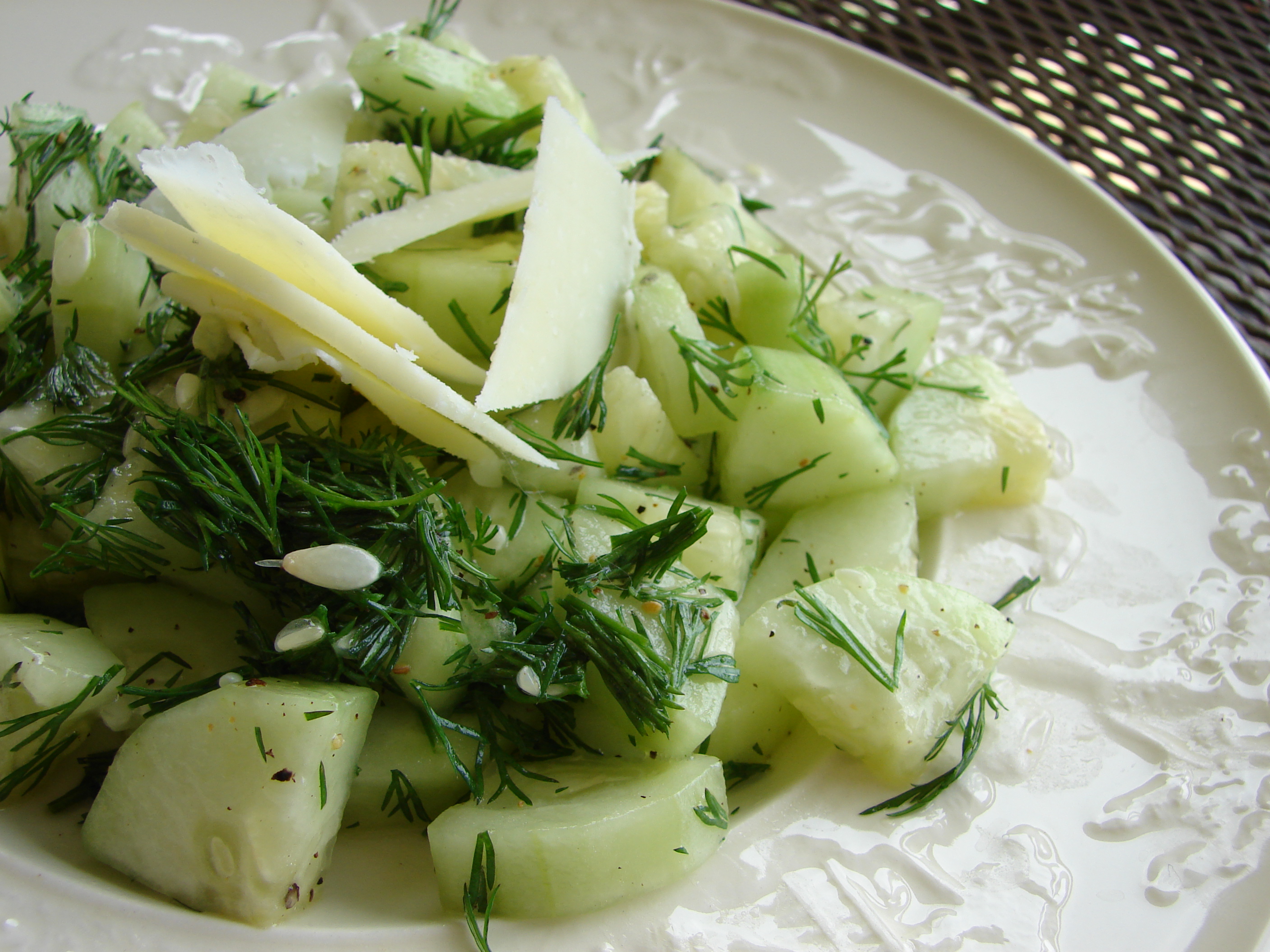 Dill Cucumber Salad with Shaved Machego