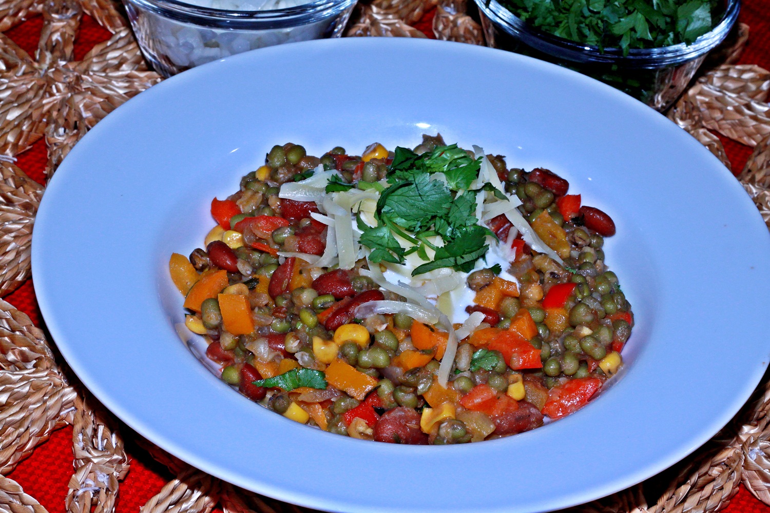 Rainbow Bright Green Lentil Chili