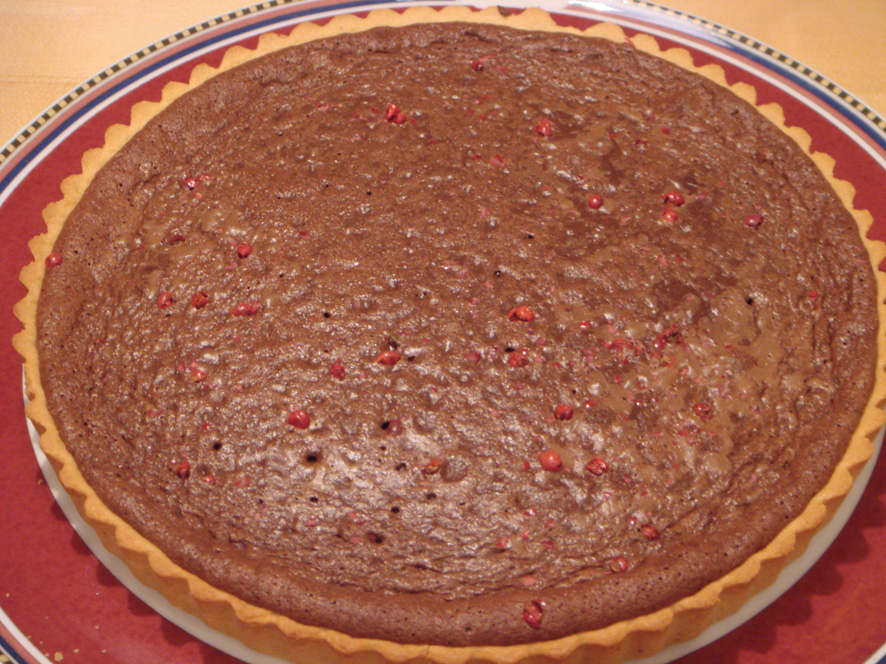 Chocolate Mousse and Pink Peppercorns Tart