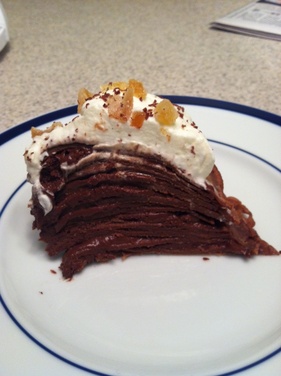 Spicy Chocolate Mousse Crepe Cake