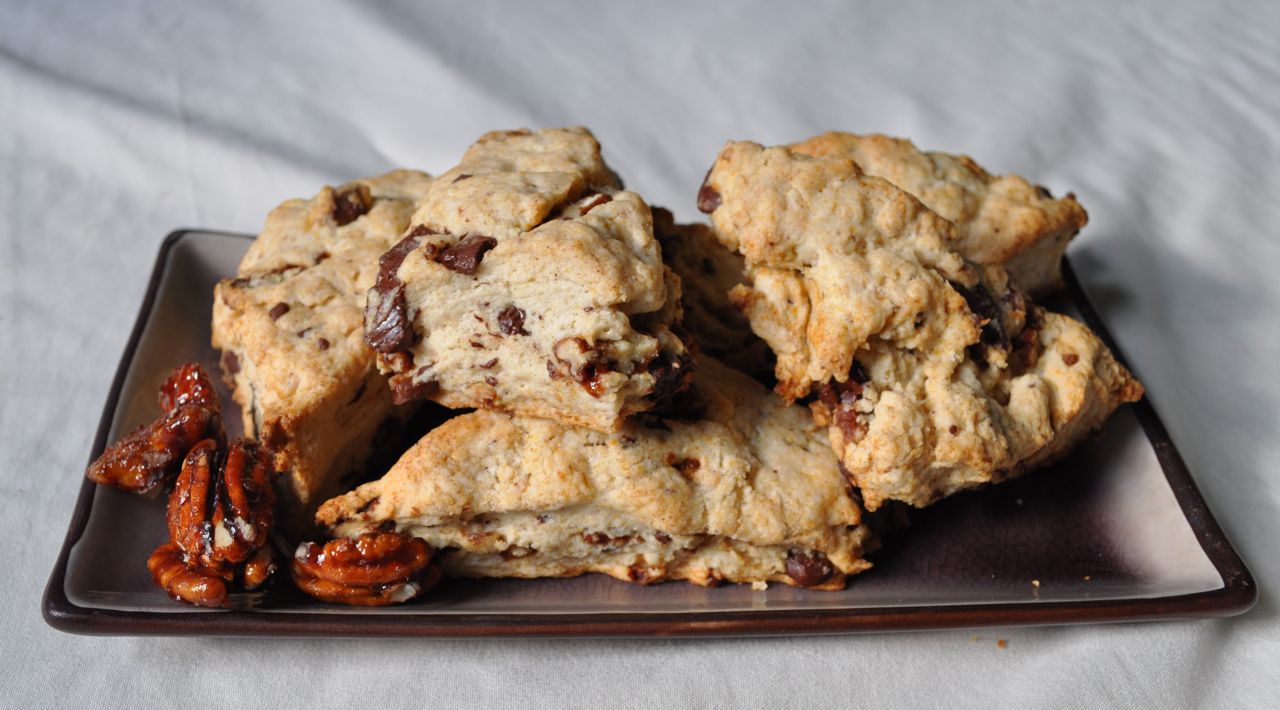 5-Spice Scones with Chocolate and Spiced Pecans