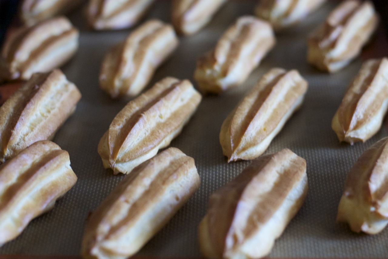 Churro-inspired Eclairs with Spicy Chocolate Pastry Cream