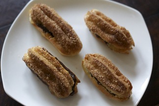 Churro-inspired Eclairs with Spicy Chocolate Pastry Cream