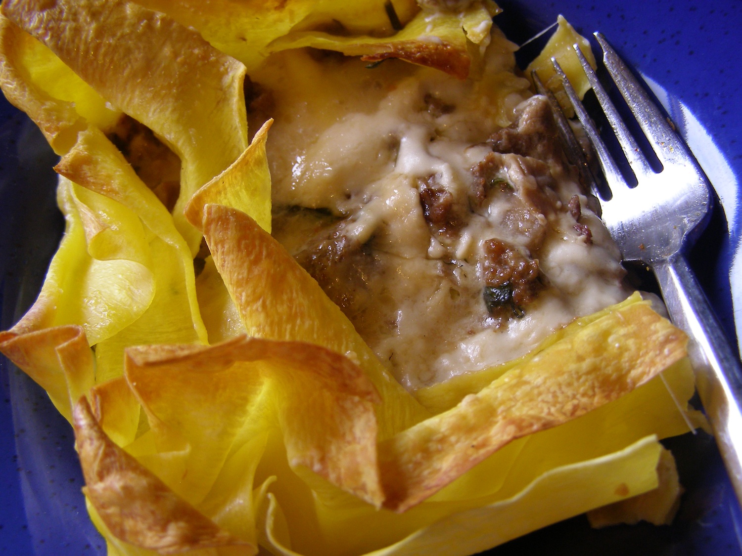 Lasagna Bianco with Porcini & Sausage