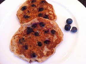 Whole Wheat Blueberry Oatmeal Pancakes