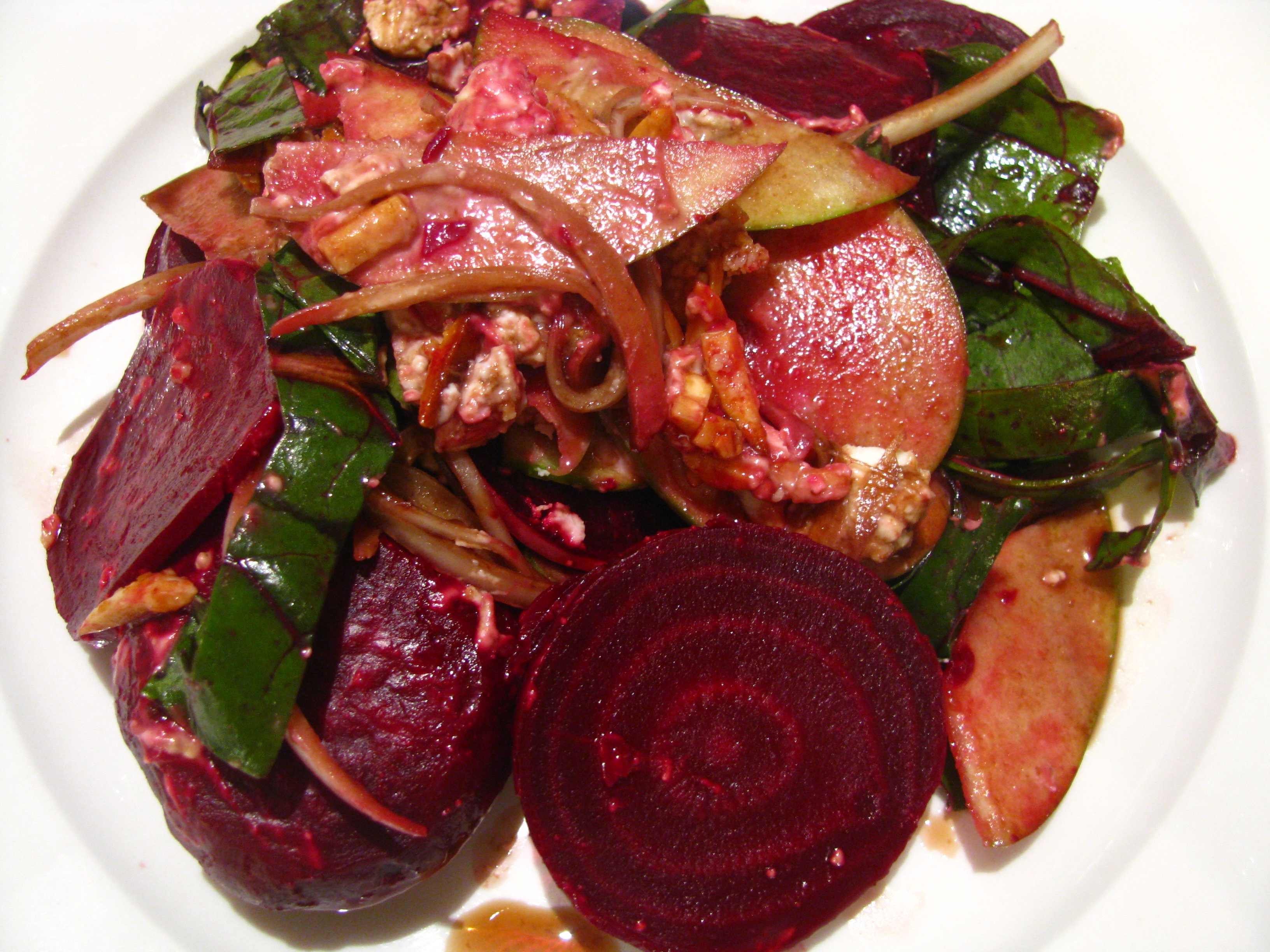 Roasted Beets, Goat Cheese and Apple Salad